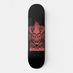 Skateboard Deux démons rouges avec des épées