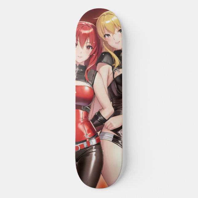 Skateboard Deux Filles Anime (Recto)