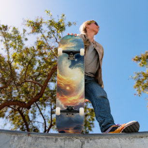 Skateboard Deux monstres marins se poursuivent, fantaisie 
