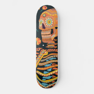 Skateboard Dia de los el esqueleto
