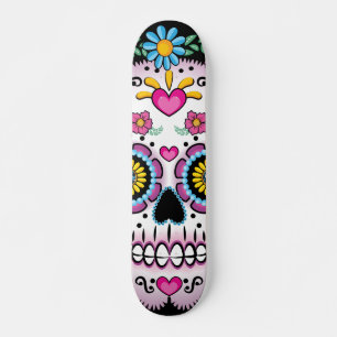 Skateboard Dia de los Muertos Crâne à sucre
