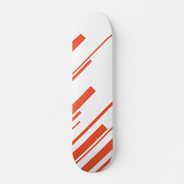 Skateboard Diagonales en orange et blanc (Devant)