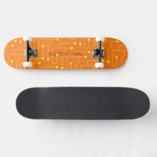 Skateboard Digital Computer Tech Orange Jaune Ados Enfants