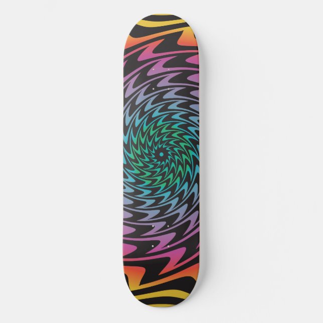 Skateboard DISQUE HYPNOTIQUE Mémerisation du Neon Zig Zag Hot (Recto)