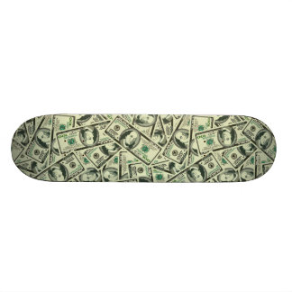 Skateboard Dollar bills Money