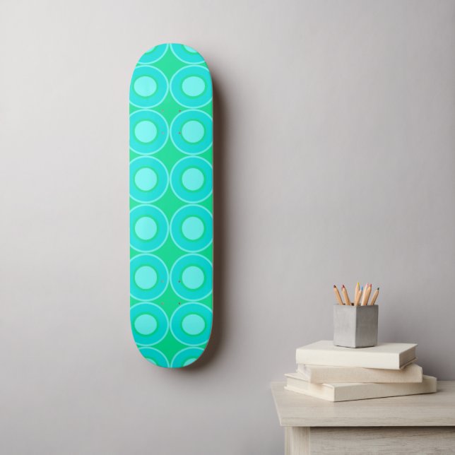 Skateboard Donuts turquoises Avec Remplissage Sur La Mention (Art mural)