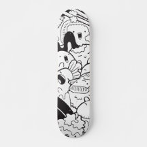 Doodle japonais noir et blanc