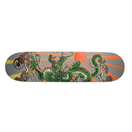 Skateboard Dragon avec Soleil Levant 2