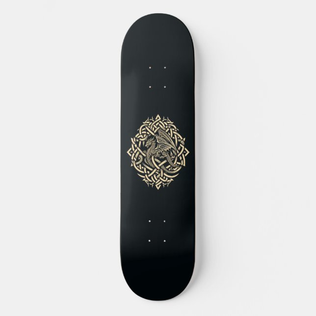 Skateboard Dragon celtique beige (Recto)