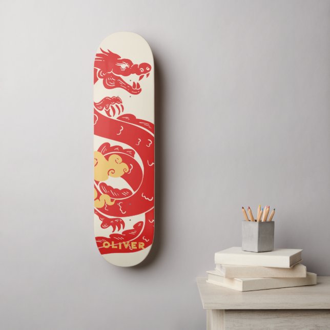 Skateboard Dragon chinois personnalisé (Art mural)