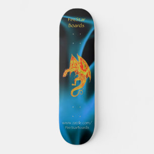 Skateboard Dragon en planche à roulettes de flammes bleues