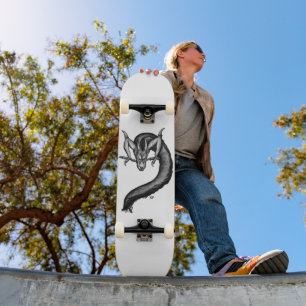 Skateboard Dragon en style tatouage