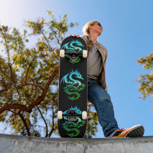 Skateboard Dragon métallique vert