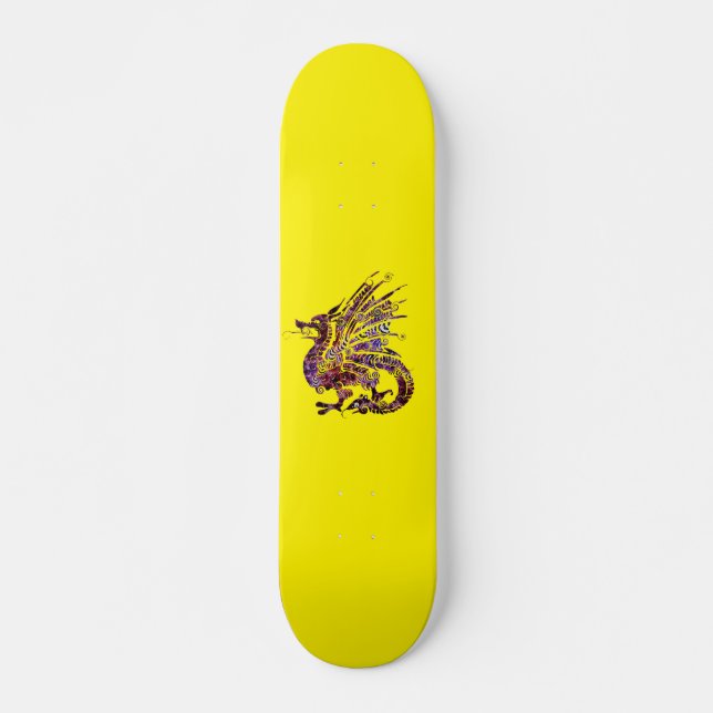 Skateboard Dragon sur Patinage Purple et Gold (Devant)