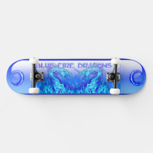 SKATEBOARD DRAGONS DE FEU BLEUS