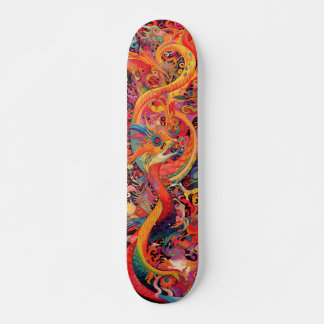 Skateboard Dragons psychédéliques colorés