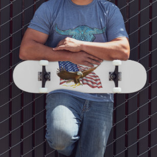 Skateboard Drapeau américain et aigle