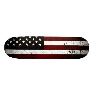 Skateboard Drapeau américain grunge noir