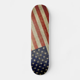 Skateboard Drapeau américain patiné et en détresse