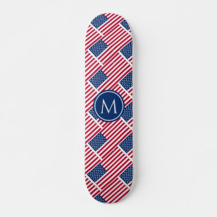 Skateboard Drapeau AMÉRICAIN Patriotique Personnalisé MONOGRA