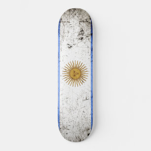 Skateboard Drapeau argentin Black Grunge