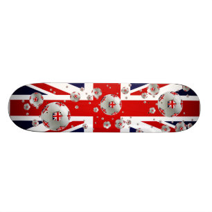 Skateboard Drapeau britannique d'Union Jack de boules du