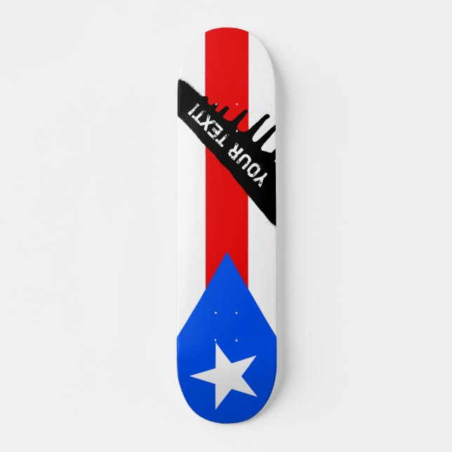 Skateboard Drapeau classique de Porto Rico (Devant)