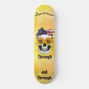 Skateboard Drapeau crânien Bow AMERICAN à travers Ombre 