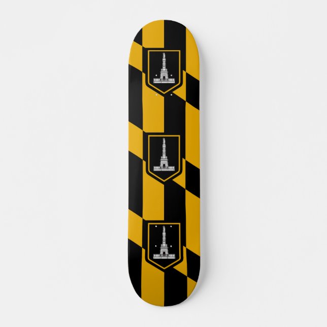 Skateboard Drapeau de Baltimore, Maryland (Devant)
