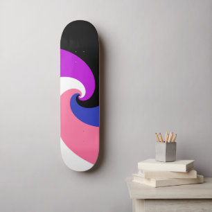 Skateboard Drapeau de la fierté Abstraite de la spirale boho