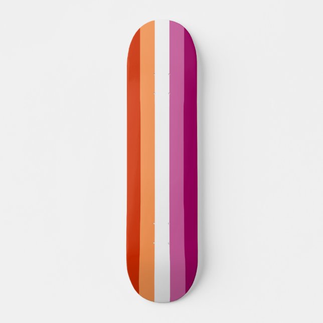 Skateboard Drapeau de la fierté lesbienne (Devant)