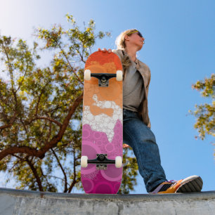 Skateboard Drapeau de la fierté lesbienne Abstraite