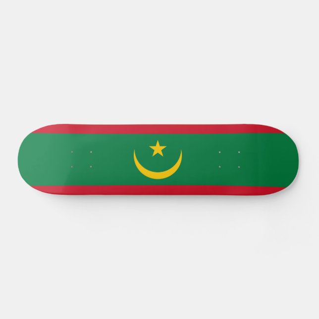 Skateboard Drapeau de la Mauritanie (Horz)