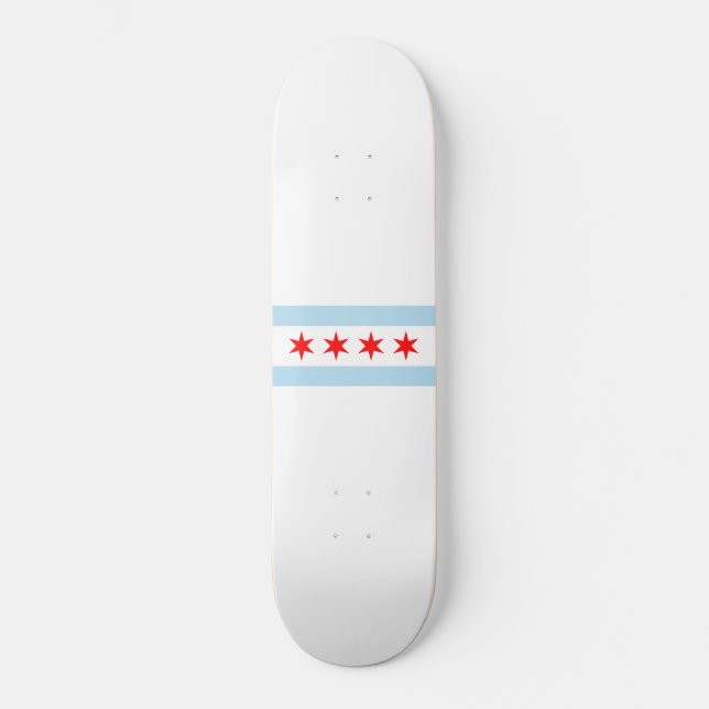 Skateboard Drapeau de la ville de Chicago (Illinois) (Recto)