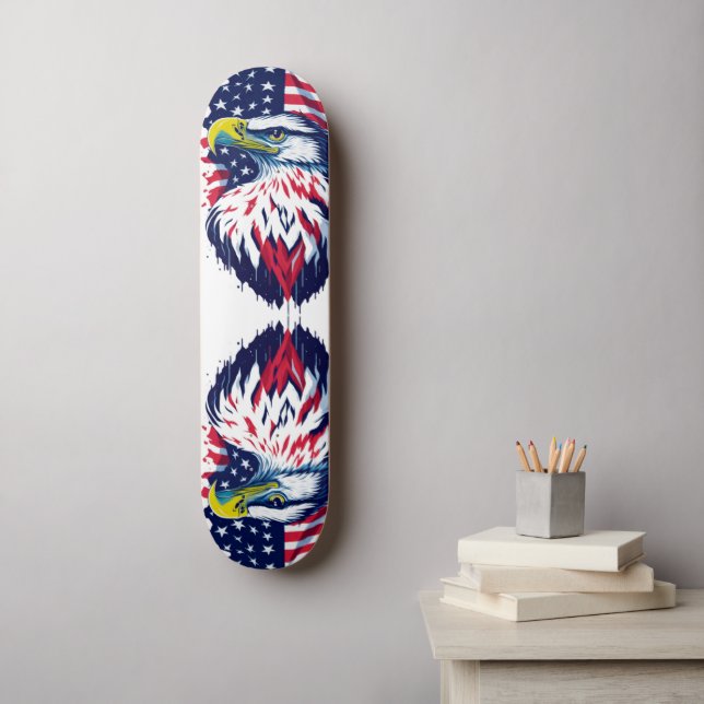Skateboard Drapeau de l'aigle américain (Art mural)