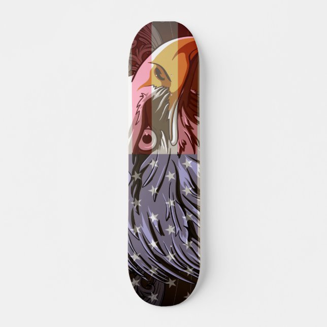 Skateboard Drapeau de l'aigle chauve de PixDezines/drapeau am (Devant)