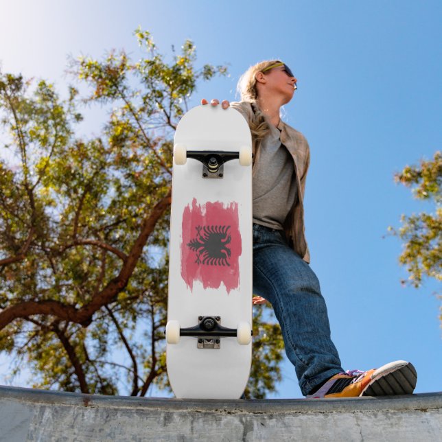 Skateboard Drapeau de l'Albanie bracelet, drapeau national (Extérieur 1)