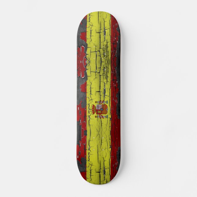 Skateboard Drapeau de l'Espagne sur la planche à roulettes (Recto)