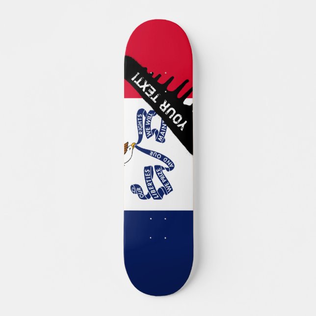 Skateboard Drapeau de l'État de l'Iowa (Devant)
