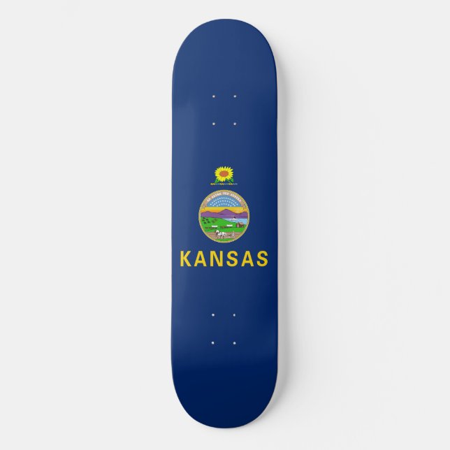 Skateboard Drapeau de l'État du Kansas (Recto)