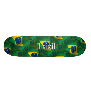 Skateboard Drapeau de ondulation du Brésil