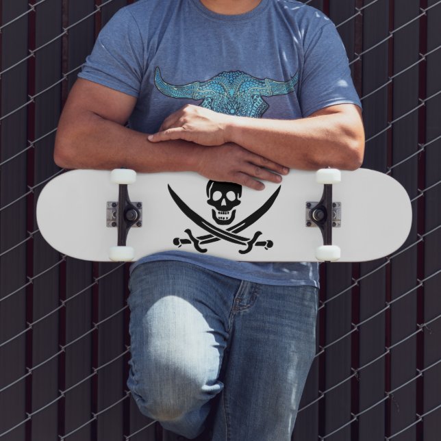 Skateboard Drapeau de pirate Crâne croisé épées (Extérieur 3)