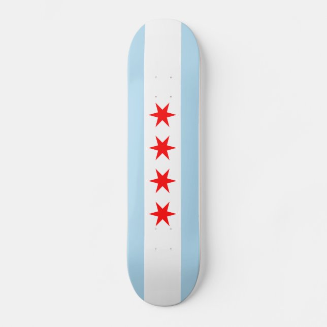Skateboard Drapeau de planche à roulettes de Chicago (Recto)