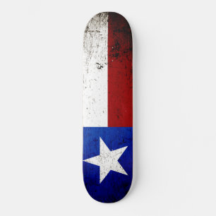Skateboard Drapeau d'état du Texas Grunge noir