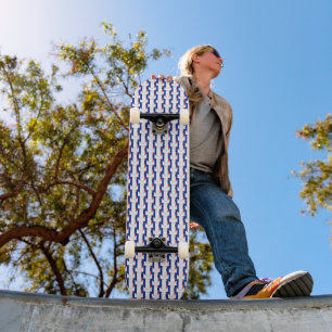 Skateboard Drapeau français Couleurs Coeurs Motif Patriotique