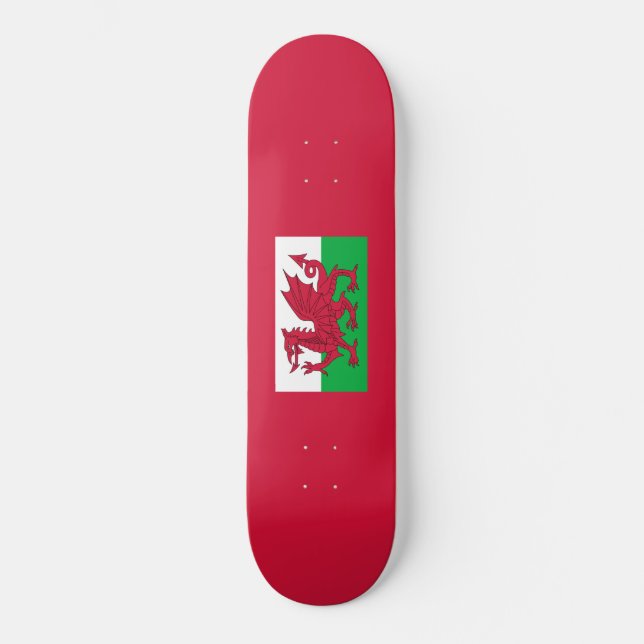 Skateboard Drapeau gallois (Pays de Galles) (Dragon gallois) (Recto)