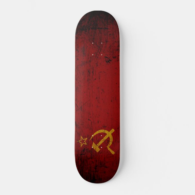 Skateboard Drapeau grunge noir d'Union Soviétique (Recto)