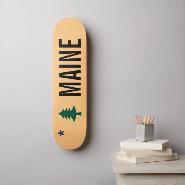 Skateboard Drapeau historique du Maine (1901-1909) (Art mural)