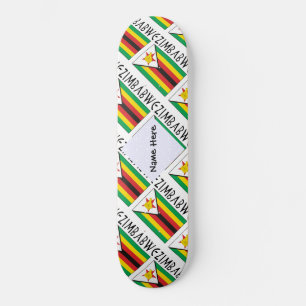 Skateboard Drapeau personnalisé du Zimbabwe en mosaïque