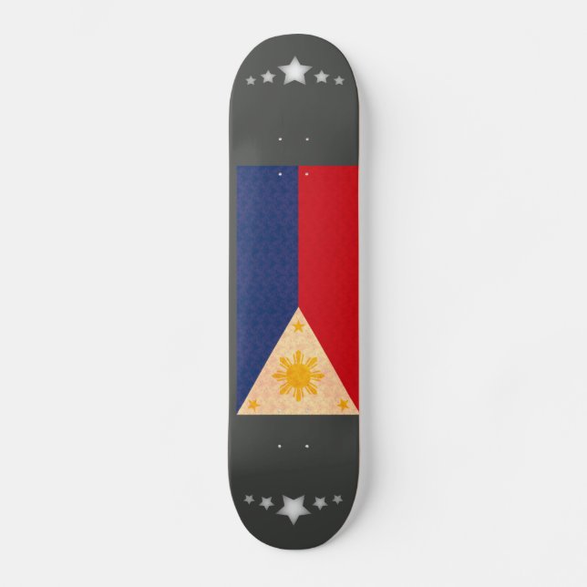 Skateboard Drapeau philippin Motif Vintage (Recto)